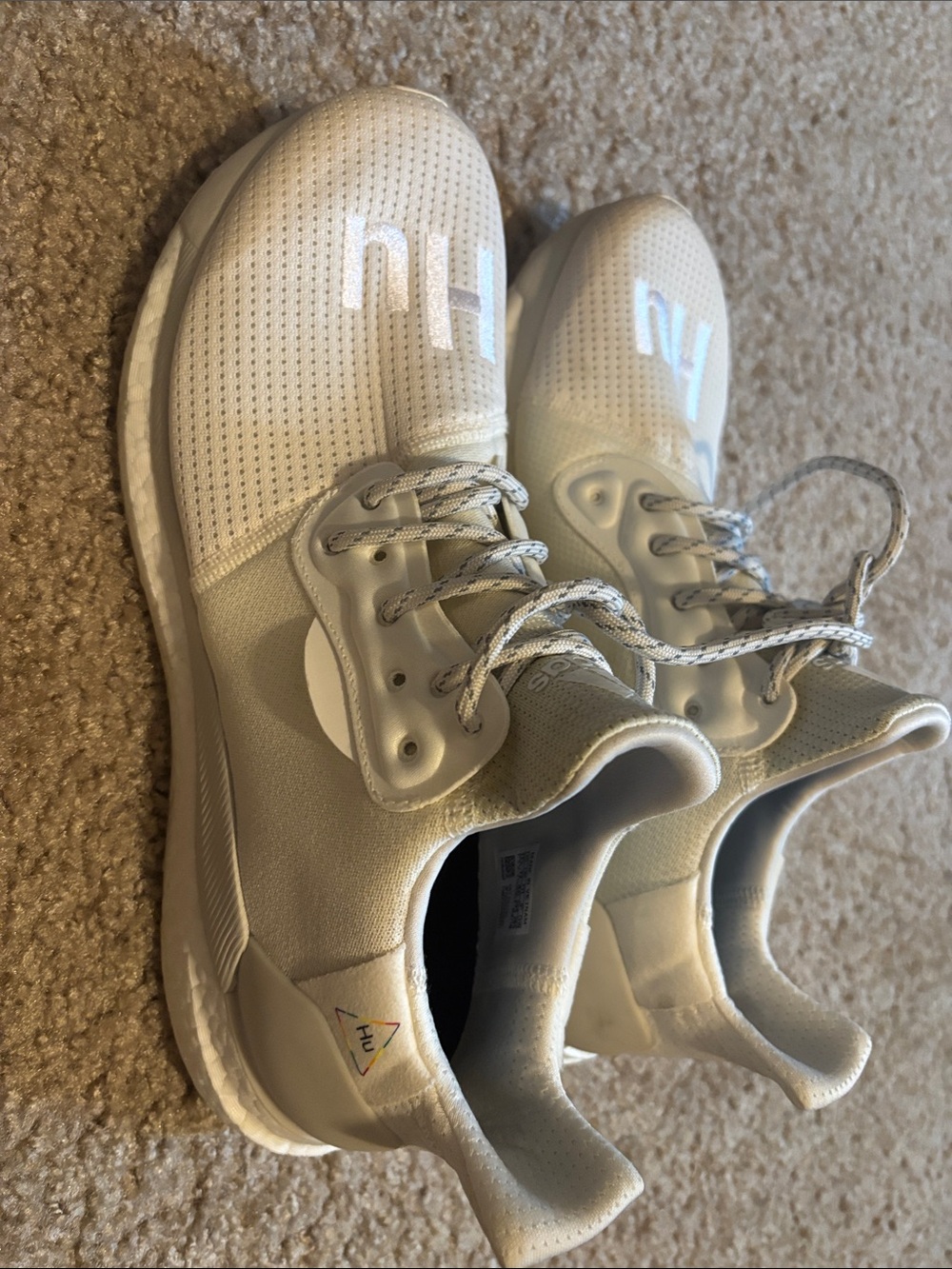 adidas X Pharell Williams Men’s White Sneakers with Light Gray Accents